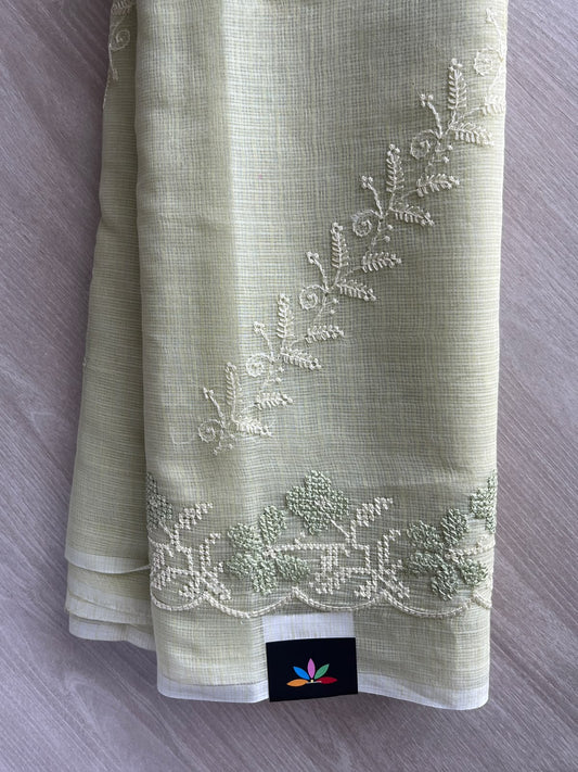 Machine Embroidered Blended Kota Saree - 35680