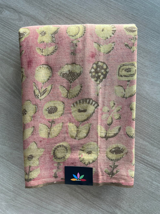 Natural Dyed Handblock Printed Mul Cotton Saree - 35698