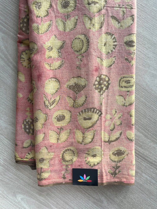 Natural Dyed Handblock Printed Mul Cotton Saree - 35698
