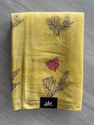 Natural Dyed Handblock Printed Mul Cotton Saree - 35700