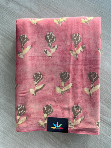 Natural Dyed Handblock Printed Mul Cotton Saree - 35701