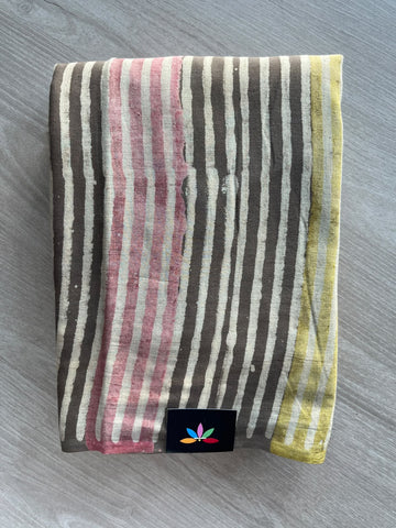 Natural Dyed Handblock Printed Mul Cotton Saree - 35702