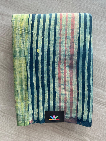 Natural Dyed Handblock Printed Mul Cotton Saree - 35703