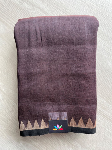 Temple Border Handloom Linen Saree - 35750