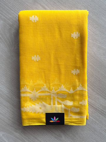Handloom Bengal Soft Cotton Dhakai Jamdani Saree (Without Blouse) - 35760