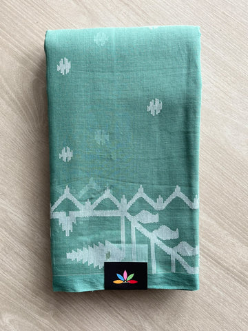 Handloom Bengal Soft Cotton Dhakai Jamdani Saree (Without Blouse) - 35761