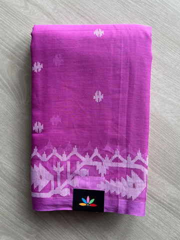 Handloom Bengal Soft Cotton Dhakai Jamdani Saree (Without Blouse) - 35762