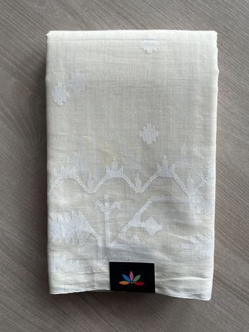 Handloom Bengal Soft Cotton Dhakai Jamdani Saree (Without Blouse) - 35763