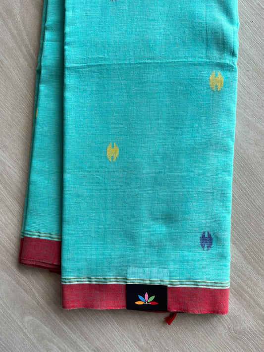 Handwoven Bengal Soft Cotton Jamdani Saree - 35766