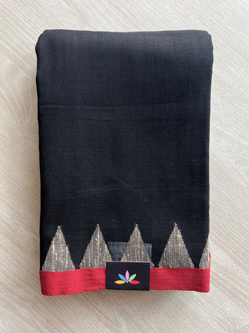 Temple Border Handloom Jamdani Cotton Saree - 35772