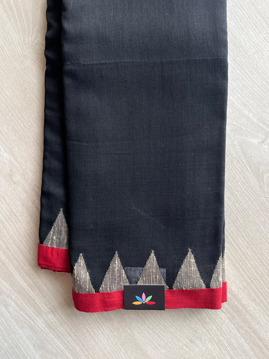 Temple Border Handloom Jamdani Cotton Saree - 35772