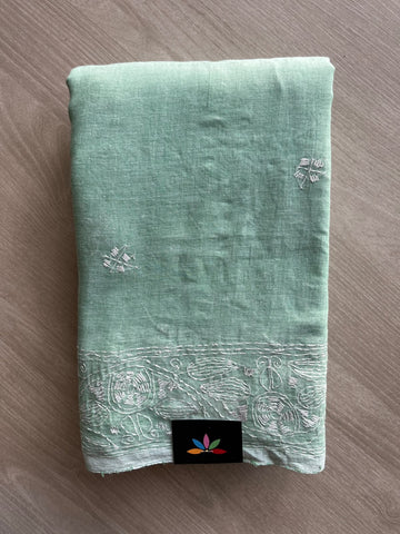 Kantha Stitched Mul Cotton Saree (Without blouse) - 35777
