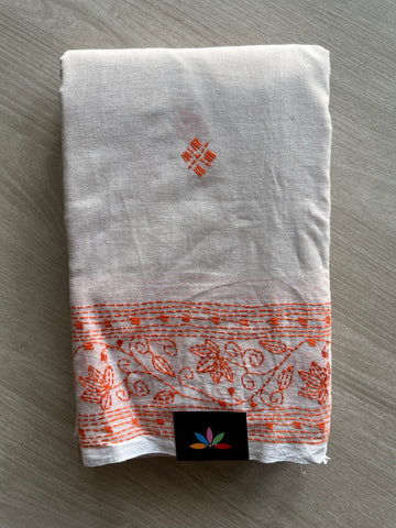 Kantha Stitched Mul Cotton Saree (Without blouse) - 35782