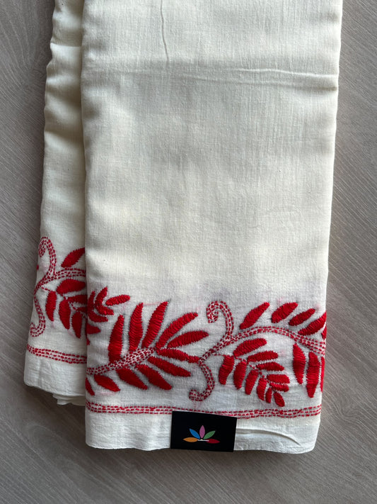 Kantha Stitch Soft Cotton Saree - 35789
