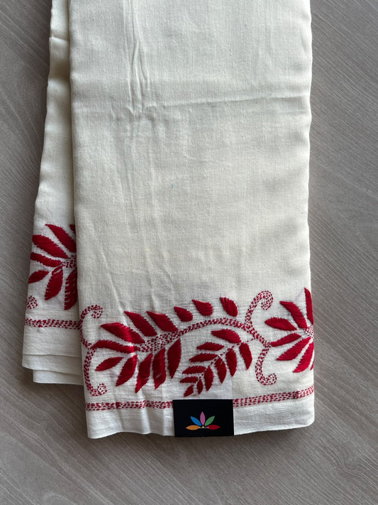 Kantha Stitch Soft Cotton Saree - 35790