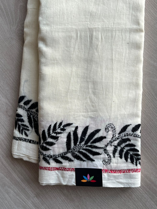Kantha Stitch Soft Cotton Saree - 35792