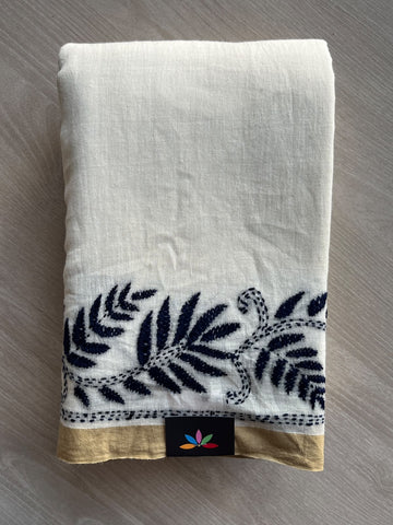 Kantha Stitch Soft Cotton Saree - 35794