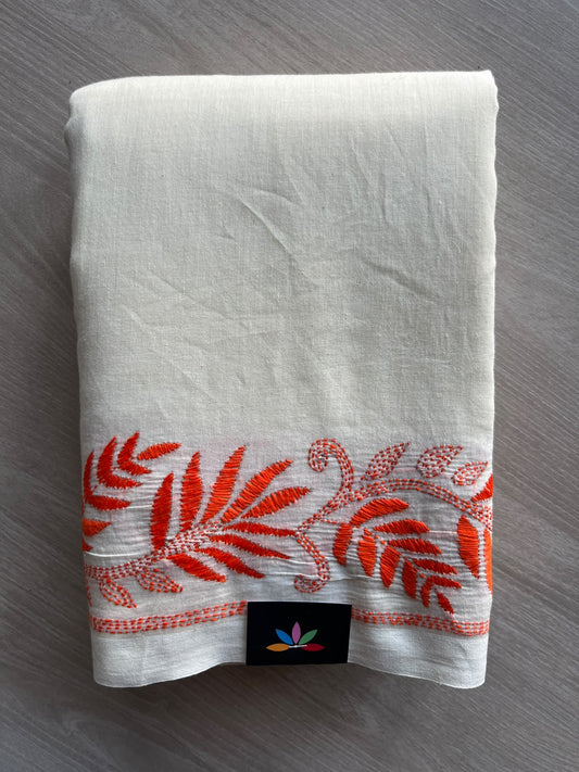 Kantha Stitch Soft Cotton Saree - 35795