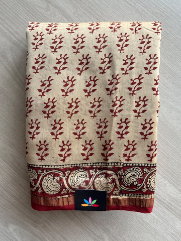 Handblock Printed Chanderi Cotton Silk Saree - 35956-35981