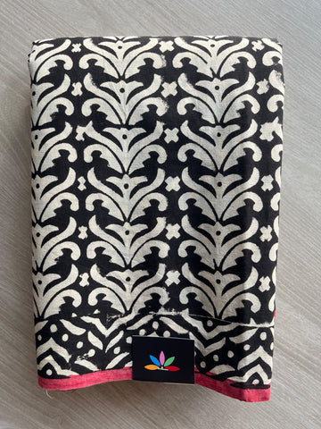 Hand Block Printed Mul Cotton Saree - 36000