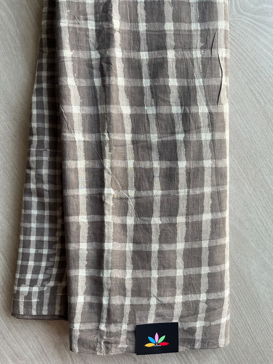 Hand Block Printed Mul Cotton Saree - 36002