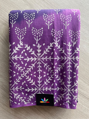 Hand Block Printed Mul Cotton Saree - 36004