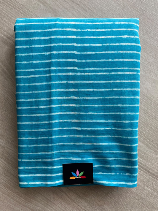 Hand Block Printed Mul Cotton Saree - 36008-36010