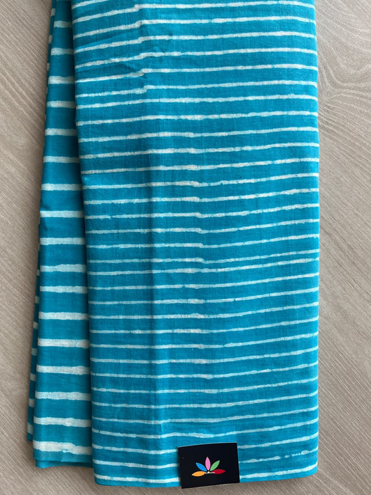 Hand Block Printed Mul Cotton Saree - 36008-36010