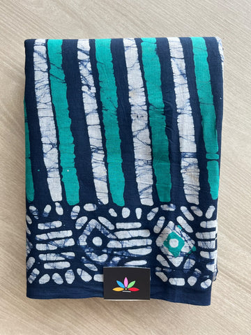 Hand Block Printed Mul Cotton Saree - 36023-36025