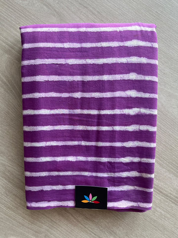 Hand Block Printed Mul Cotton Saree - 36031-36032