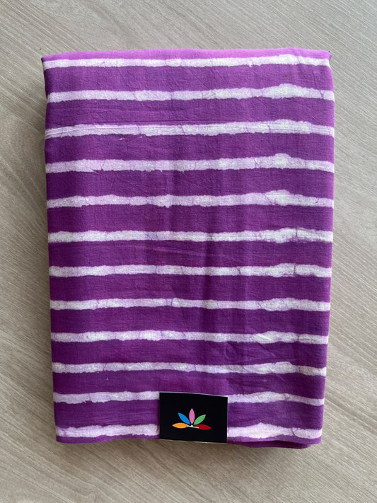 Hand Block Printed Mul Cotton Saree - 36031-36032
