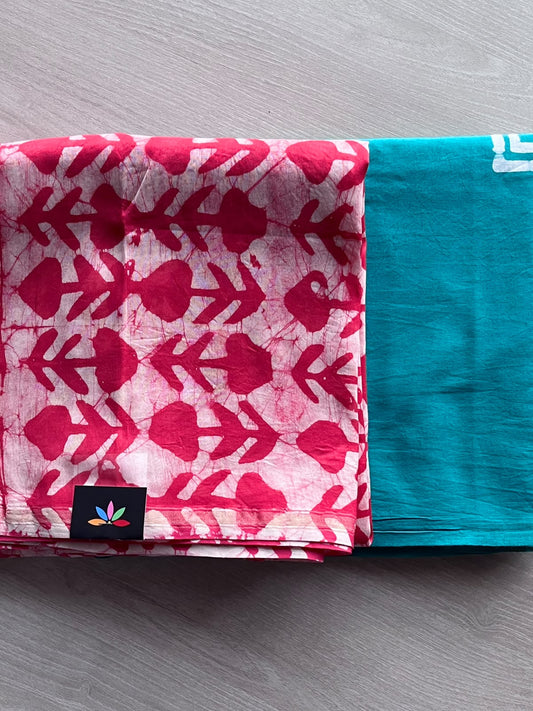 Hand Block Printed Chanderi Cotton Silk 2 Piece Set - 36163