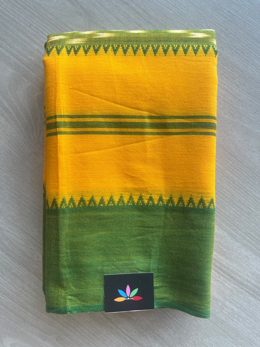 Amber Yellow Bengal Soft Cotton Saree - 36271-36272