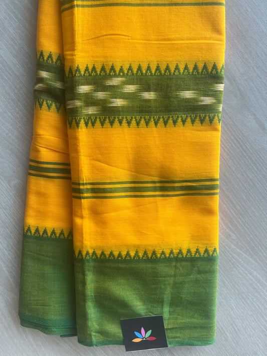 Amber Yellow Bengal Soft Cotton Saree - 36271-36272