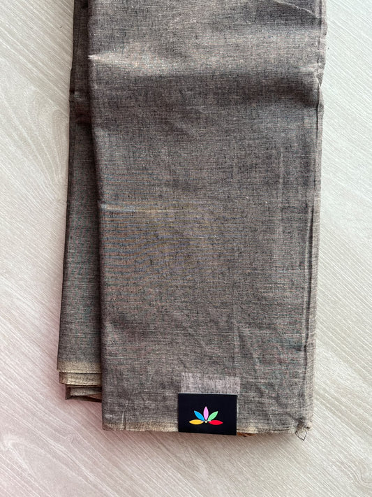 Dusty Brown Bengal Soft Cotton Saree (Without Blouse) - 36446