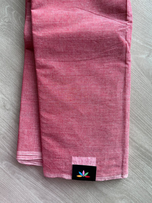 Muted Pink Bengal Soft Cotton Saree (Without Blouse) - 36447