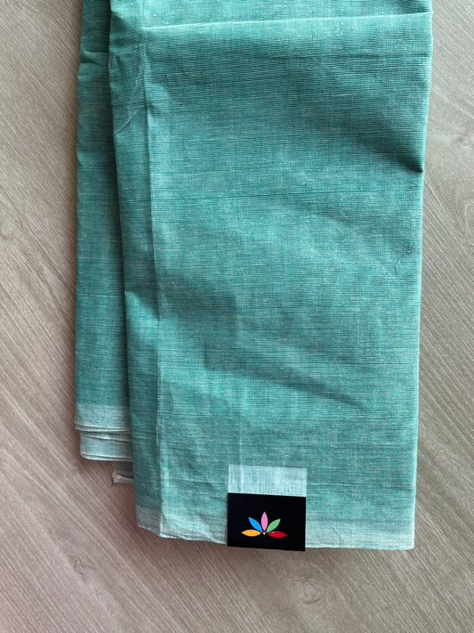 Aqua Sea Shade Bengal Soft Cotton Saree (Without Blouse) - 36448