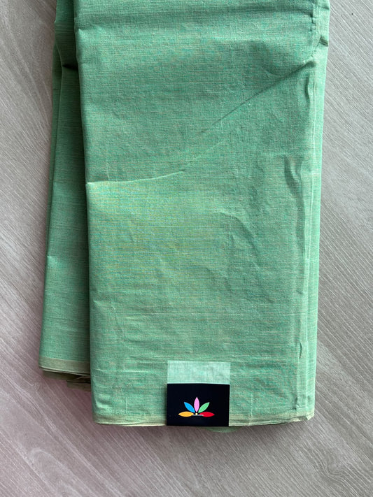 Seafoam Green Bengal Soft Cotton Saree (Without Blouse) - 36451