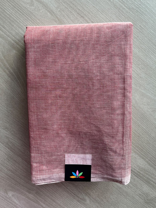 Dusty Rose Bengal Soft Cotton Saree (Without Blouse) - 36453