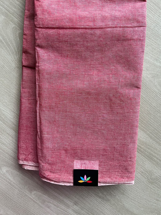 Muted Pink Bengal Soft Cotton Saree (Without Blouse) - 36466