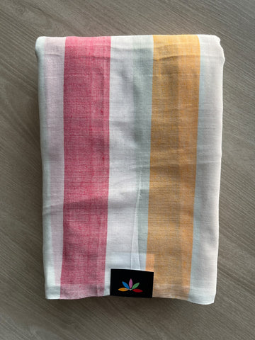 Striped Soft Cotton Saree - 36675