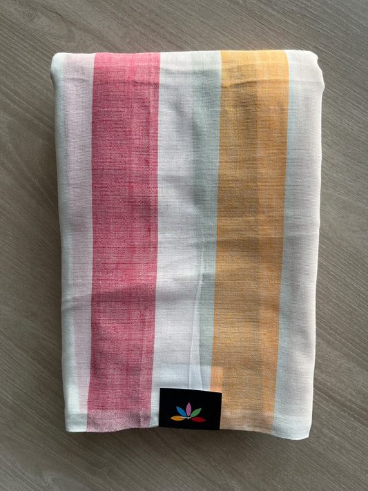Striped Soft Cotton Saree - 36675