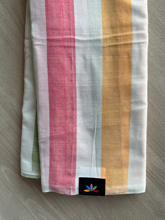 Striped Soft Cotton Saree - 36675
