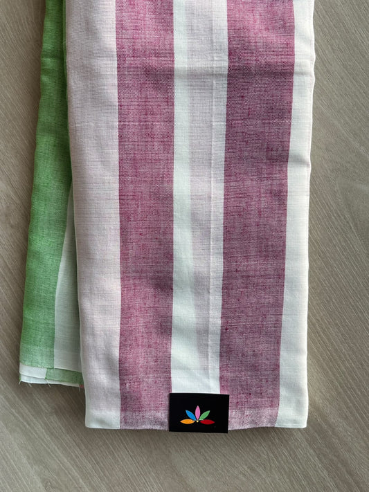 Striped Soft Cotton Saree - 36676