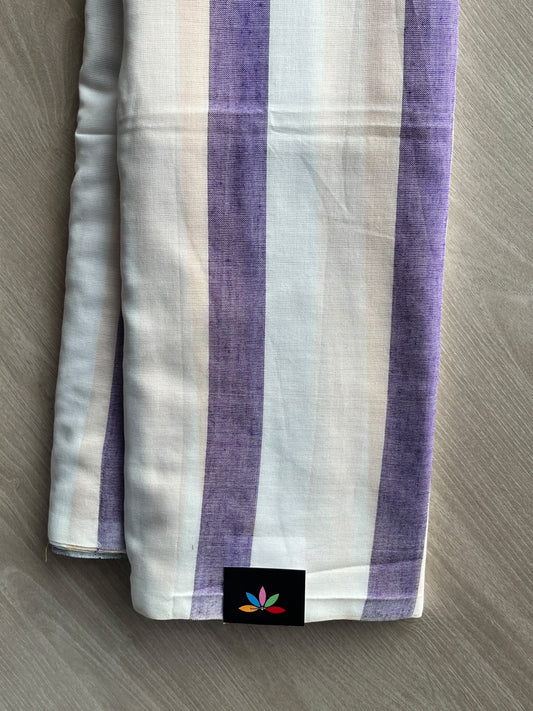 Striped Soft Cotton Saree - 36684
