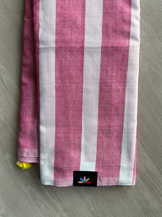 Striped Soft Cotton Saree - 36686