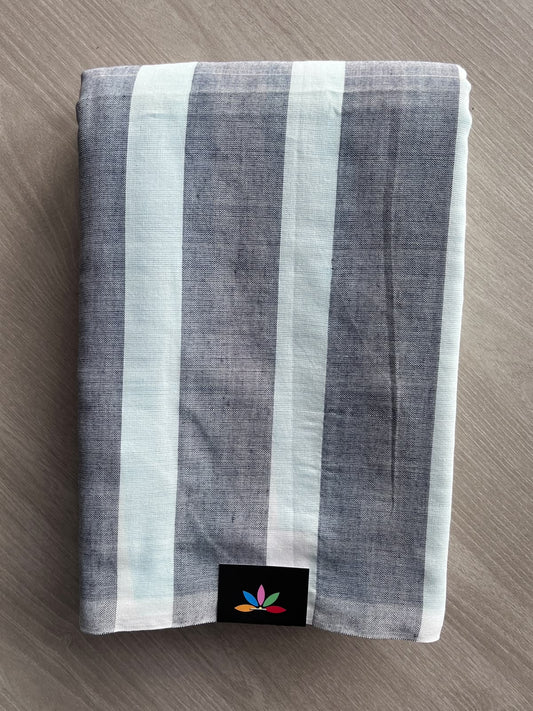 Partly Pallu Striped Soft Cotton Saree - 36687