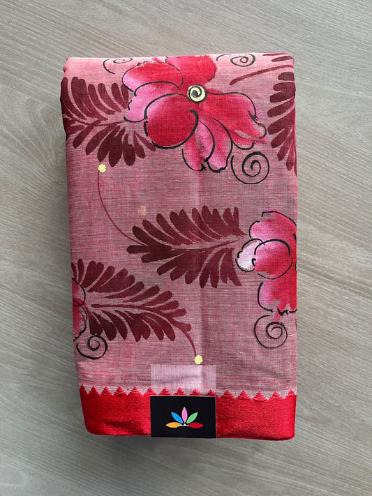 Hand Painted Bengal Cotton Saree - 36741