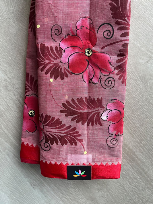 Hand Painted Bengal Cotton Saree - 36741
