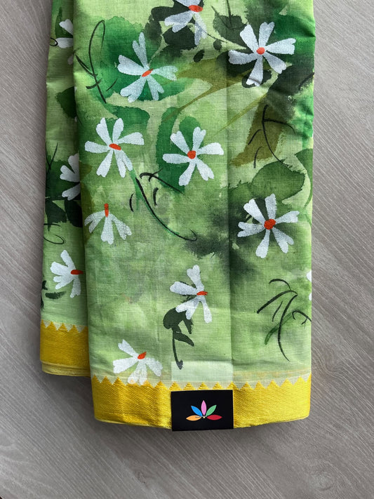Hand Painted Bengal Cotton Saree - 36744
